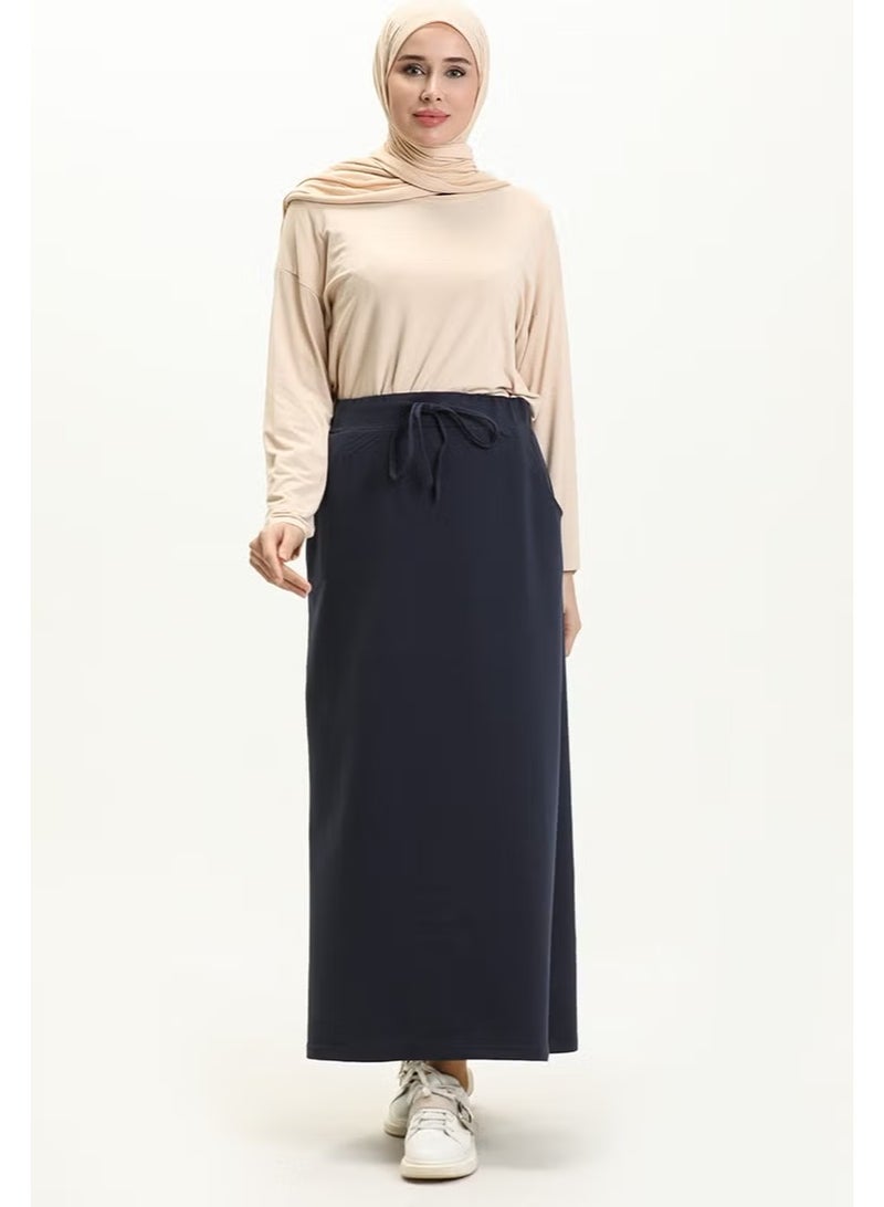 Sefa Merve Pocket Sports Skirt 0152-05 Navy Blue - Image 2