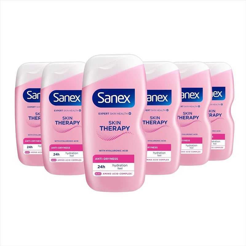 Sanex Skin Therapy AntiDryness Shower Cream 450ml dry skin body wash relieves dryness and reduce itchiness amino acid complex with hyaluronic acid supports skins barrier 0 sulphates