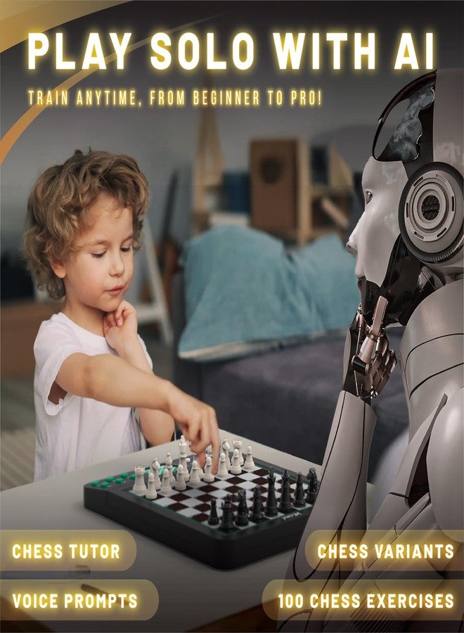iCore Electronic Chess Set Pro Black : Voice Guide, 30 Levels, 100 Teaching Exercises, Learning Mode for All Ages - Image 5