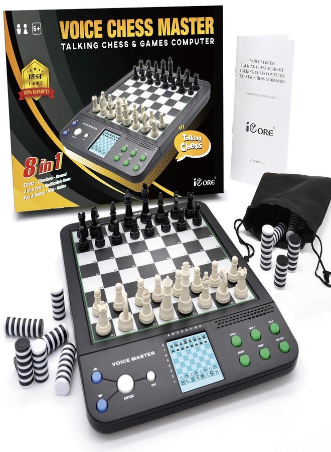 iCore Electronic Chess Set Pro Black : Voice Guide, 30 Levels, 100 Teaching Exercises, Learning Mode for All Ages - Image 1