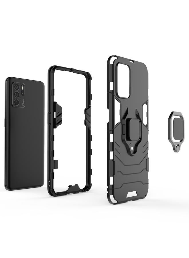 اس-توب جراب لهاتف OPPO Reno6 Z مقاوم للصدمات مصنوع من مادة PC + TPU مع حامل حلقي مغناطيسي - Image 3