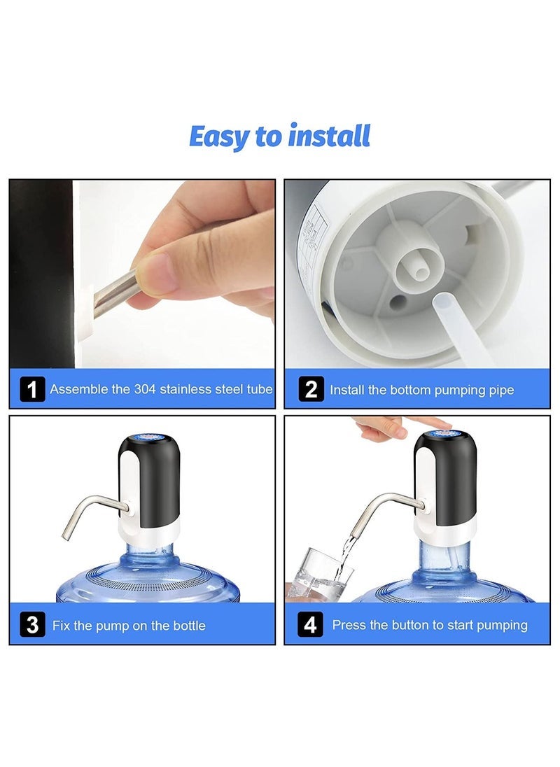 Gravity 5 Gallon Water Bottle Pump, USB Charging Portable Electric Water Pump for for for 2-5 Gallon Jugs USB Charging Portable Water Dispenser for Office, Home, Camping, Kitchen - Image 3