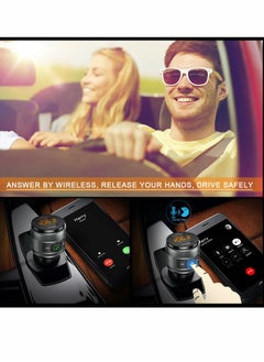 Excefore Bluetooth 5.0 FM Transmitter for Car, 3.0 Wireless Bluetooth FM Radio Adapter Music Player FM Transmitter Car Kit with Hands-Free Calling and 2 USB Ports Charger Support USB Drive  - Image 3