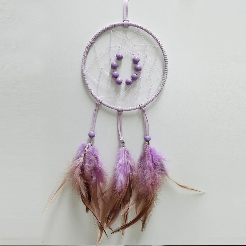 FANDOL DIY Dream Catcher Beginner Kit, Making Dream Catcher Supplies Include Metal Hoop, Feathers, Faux Suede Cord, Thread, Wood Beads (Lilac) - Image 4