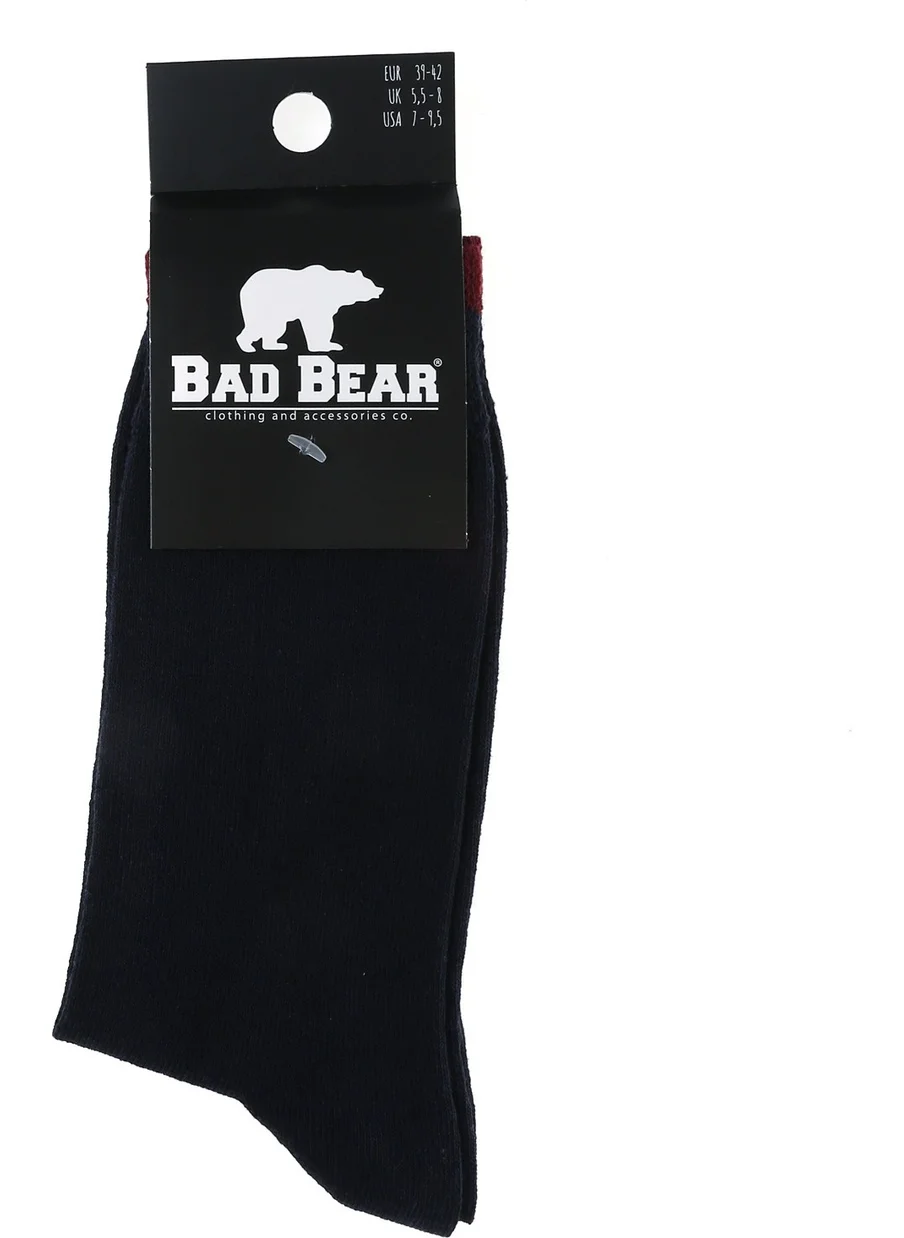 Bad Bear Claret Red Unisex Socks - Flat Tall