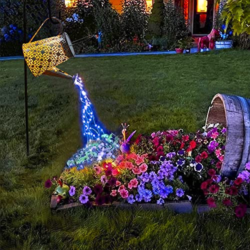 VOOKRY Solar Watering Can Lights, Large Hanging Blue Solar Lights Outdoor Decorative Garden Decor Waterproof for Outside Patio Yard Porch Lawn Landscape, Birthday Gifts for Women Mom Grandma Christmas - Image 1
