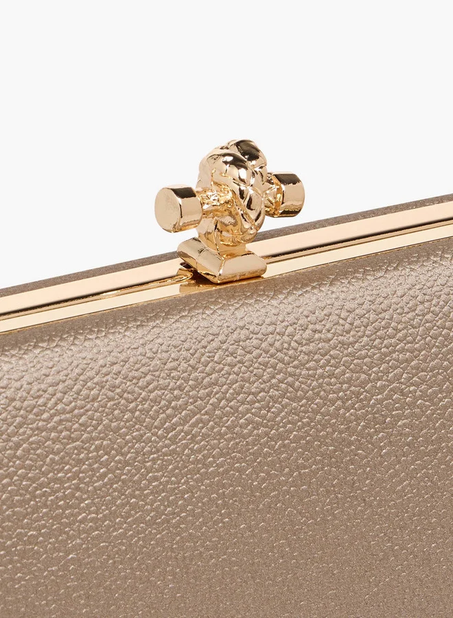 Flora Bella By Shoexpress Solid Clutch with Chain Strap