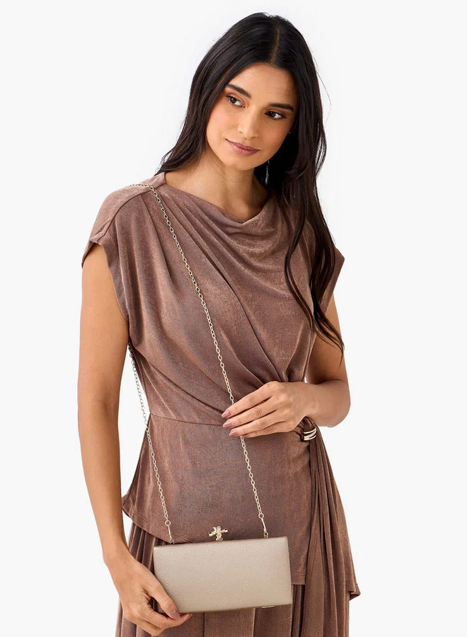 فلورا بيلا من شو إكسبرس Solid Clutch with Chain Strap
