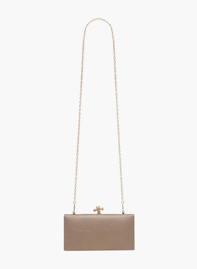 Flora Bella By Shoexpress Solid Clutch with Chain Strap