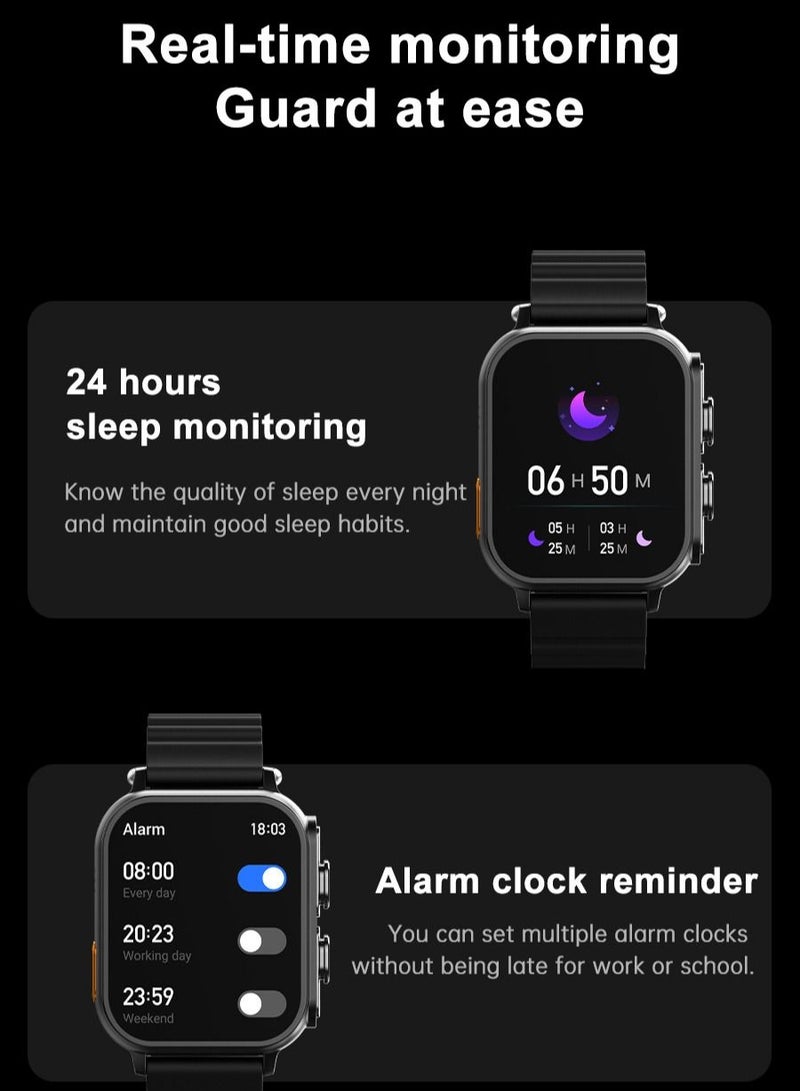 TWS earphones and watches two in one, 1.96 '' multifunctional waterproof sports smart watch, health monitoring information reminder, ultra long standby, compatible with Apple and Android - Image 2