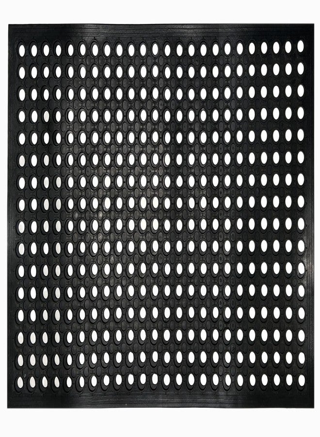 Nexboraque Anti Fatigue Rubber Floor Mats, 24 x 36 Inch Non-Slip Restaurant Mat Door Mat Drainage Mat for Indoor Outdoor Wet Area, Pool Entry, Garden - Black - Image 1