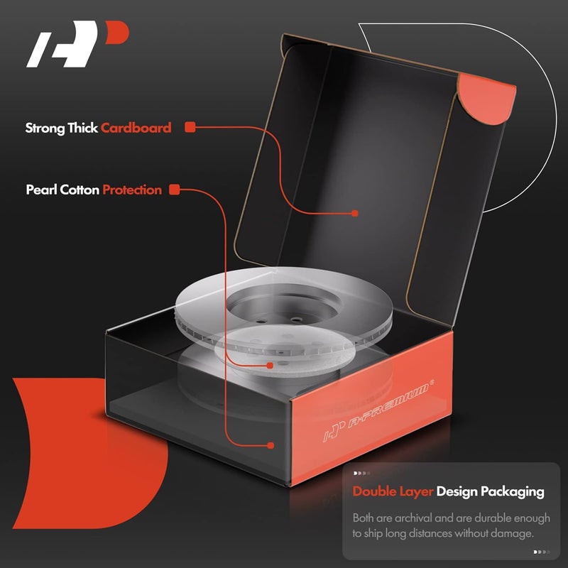 A-Premium Front Vented Disc Brake Rotors for Honda - Image 4