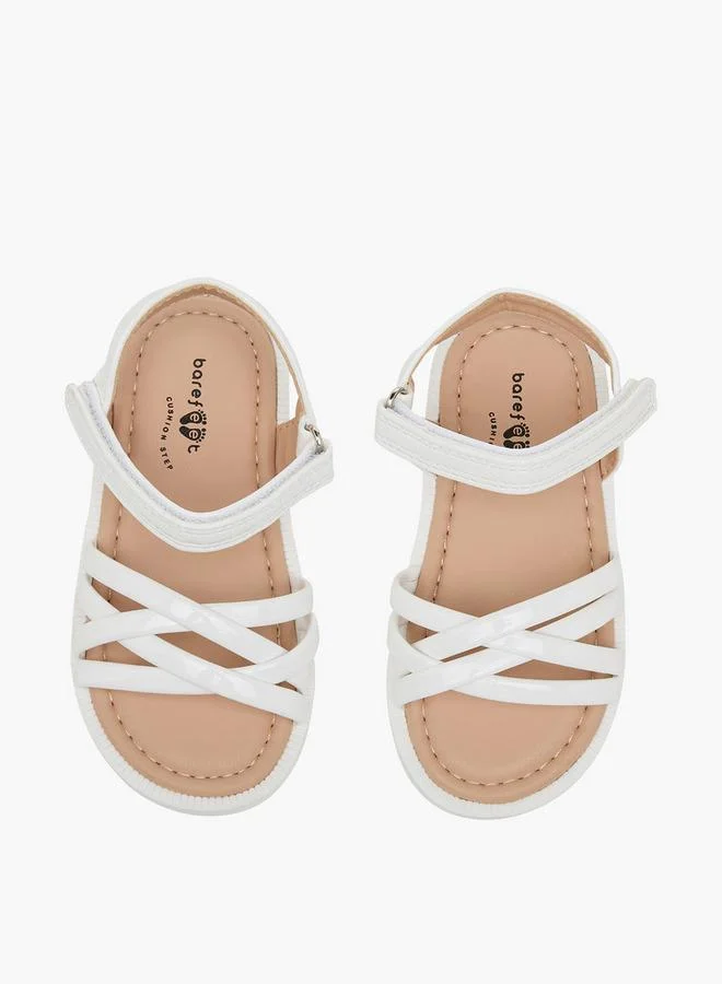 بيرفيت Girls Criss-Cross Strap Hook & Loop Sandals