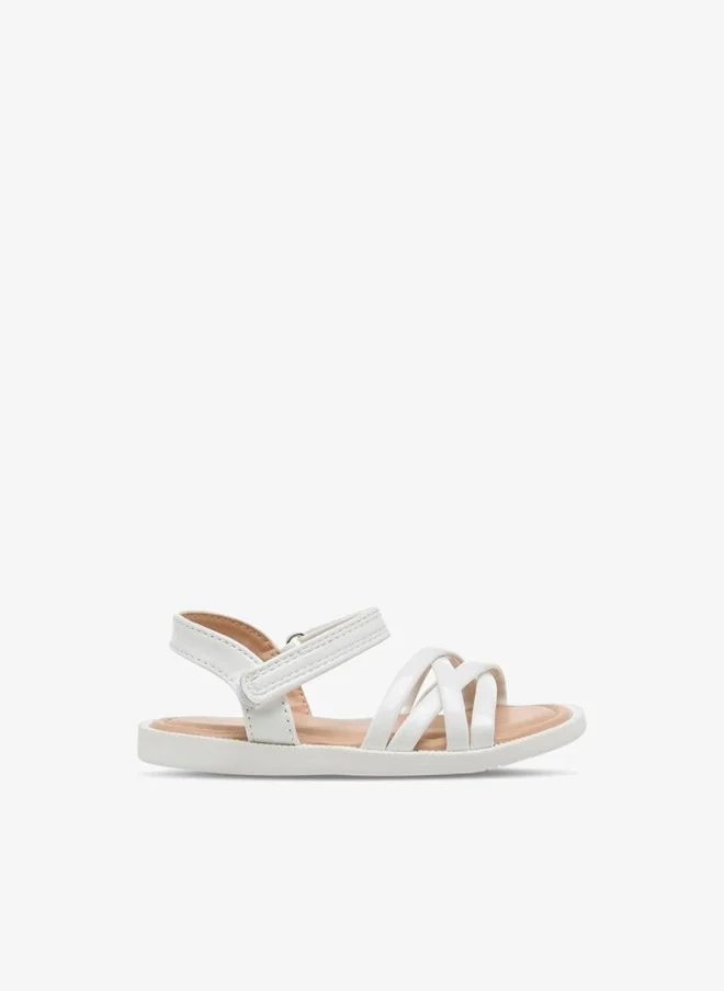 Barefeet Girls Criss-Cross Strap Hook & Loop Sandals
