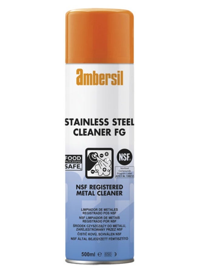 امبيرسيل AMBERSIL Stainless Steel Cleaner FG water based, foaming cleaner 500ML منظف الستانلس ستيل عالي الكفاءة يعتمد على تركيبة مائية رغوية - Image 1