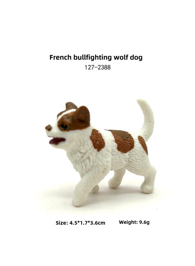 Mini Puppy Simulation Solid Animal Model Chai Dog Poodle Boxer Dog Dalmatians Shar Pea Model Toy-Color:127-2388 French Bullfighting Wolf Dog  - Image 1