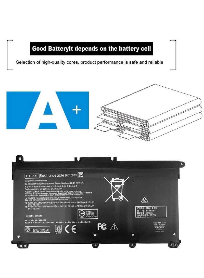 بطارية لابتوب اتش بي بافليون HT03XL L11119-855 15-DA 15-DB 15-DW 15-CS 15-DY 17-by 17-CA -da0014dx 15-cs005 3 cl 3cl 3cl 15-dw0043dx 15t-dw100 15z-cw100 11.55 - Image 1