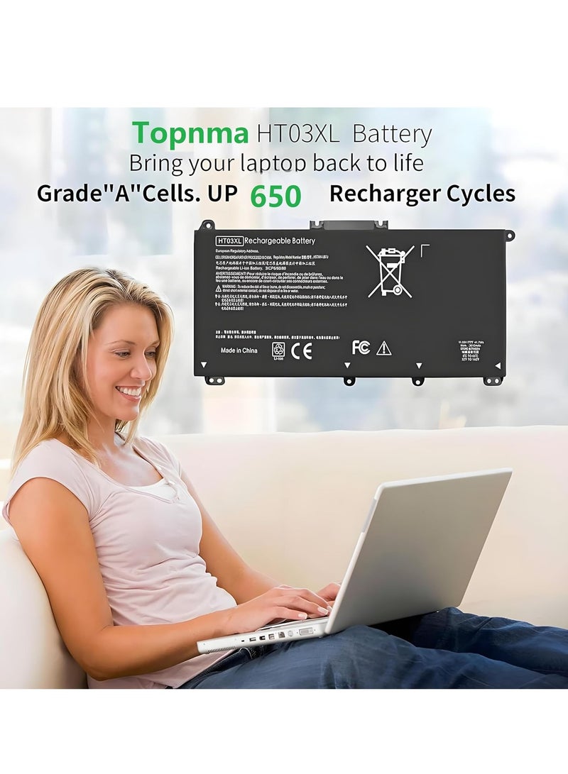 بطارية لابتوب اتش بي بافليون HT03XL L11119-855 15-DA 15-DB 15-DW 15-CS 15-DY 17-by 17-CA -da0014dx 15-cs005 3 cl 3cl 3cl 15-dw0043dx 15t-dw100 15z-cw100 11.55 - Image 2