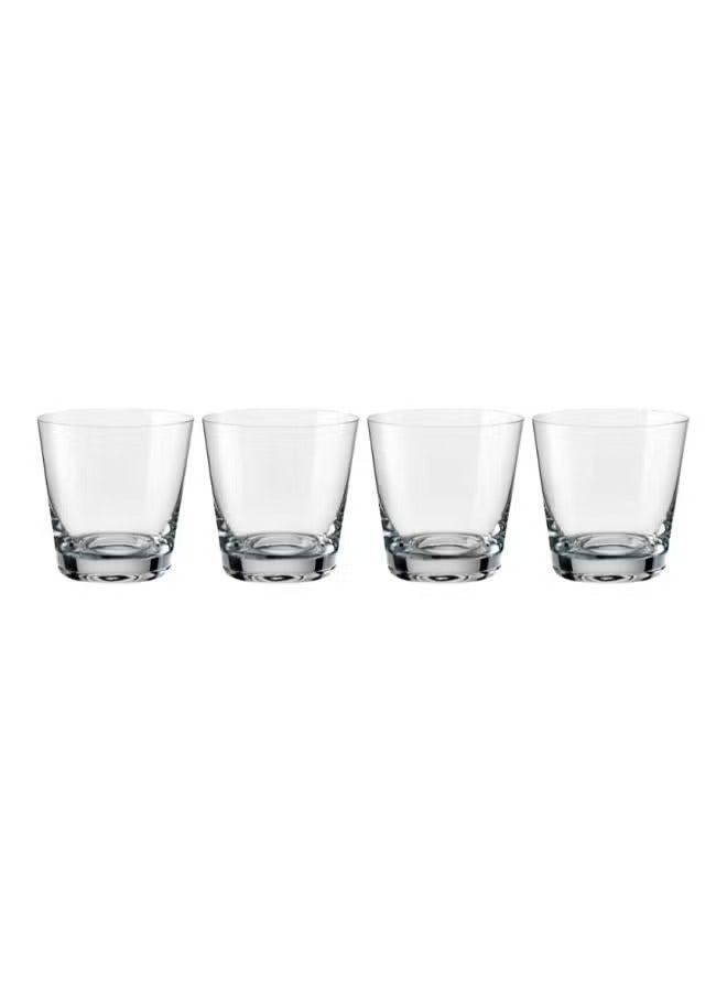 Crystalex Double Old Fashioned Whiskey Glass Jive 490ml, Crystalline (Pack of 4)