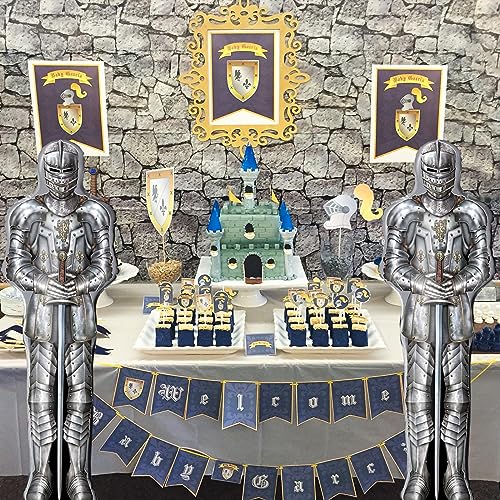 Lidmada Knight Party Balloons, Medieval Castle Decorations Supplies Aluminium Foil Balloons for Medieval Dragon Themed Birthday Party Halloween, Pack of 2 - Image 4