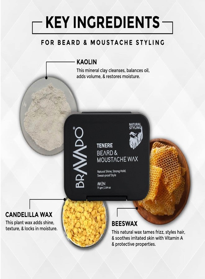 برافادو شمع براڤادو تينيري للحية والشارب للرجال | شمع قوي لتصفيف اللحية وتحديد شكلها والتحكم بها وتصفيفها | شمع للحية بلمسة نهائية طبيعية | 75 غرام - Image 3