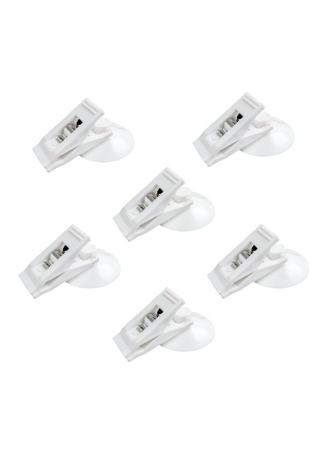Generic - Shower Curtain Splash Clips, 6 Pcs Self Adhesive Shower Curtain Clips, with Suction Cup, Self Adhesive Shower Curtain Weight Clip, Windproof Splash Guard, Just Press Clip onto Wall - Image 1
