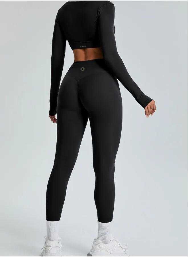 كون.يوغا Womens High Waist Contour Seamless Workout Sport Leggings Yoga Pants Tummy Control Running Pants