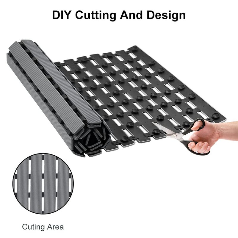 MBOSS Bathtub Mat Non Slip, Shower Mat for Inside Shower, Suction Cups Design and Drain Holes, 37.5 X 15.7 Inch, Bathroom Essentials Safe, Easy to DIY Cut, Soft and Eco-Friendly Materials - Image 4