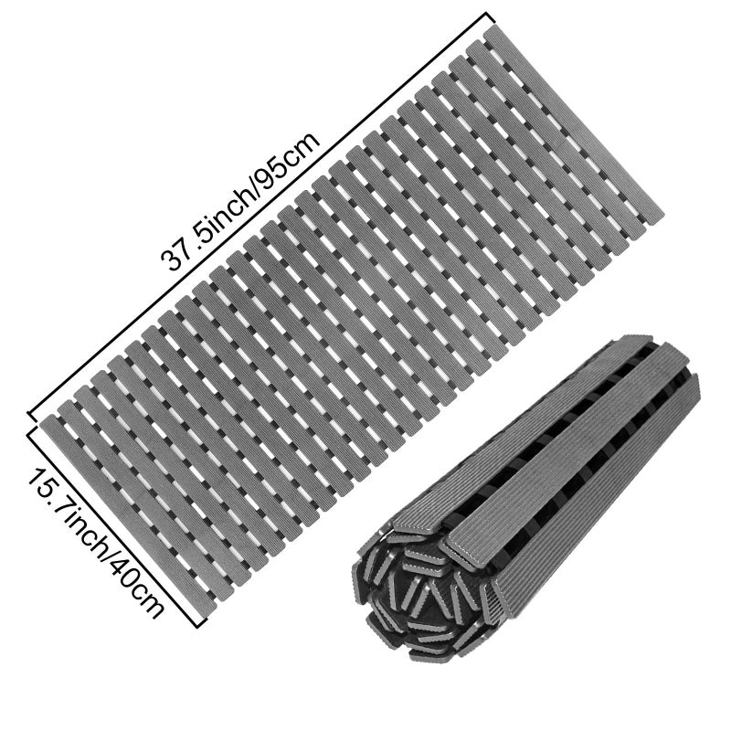 MBOSS Bathtub Mat Non Slip, Shower Mat for Inside Shower, Suction Cups Design and Drain Holes, 37.5 X 15.7 Inch, Bathroom Essentials Safe, Easy to DIY Cut, Soft and Eco-Friendly Materials - Image 5