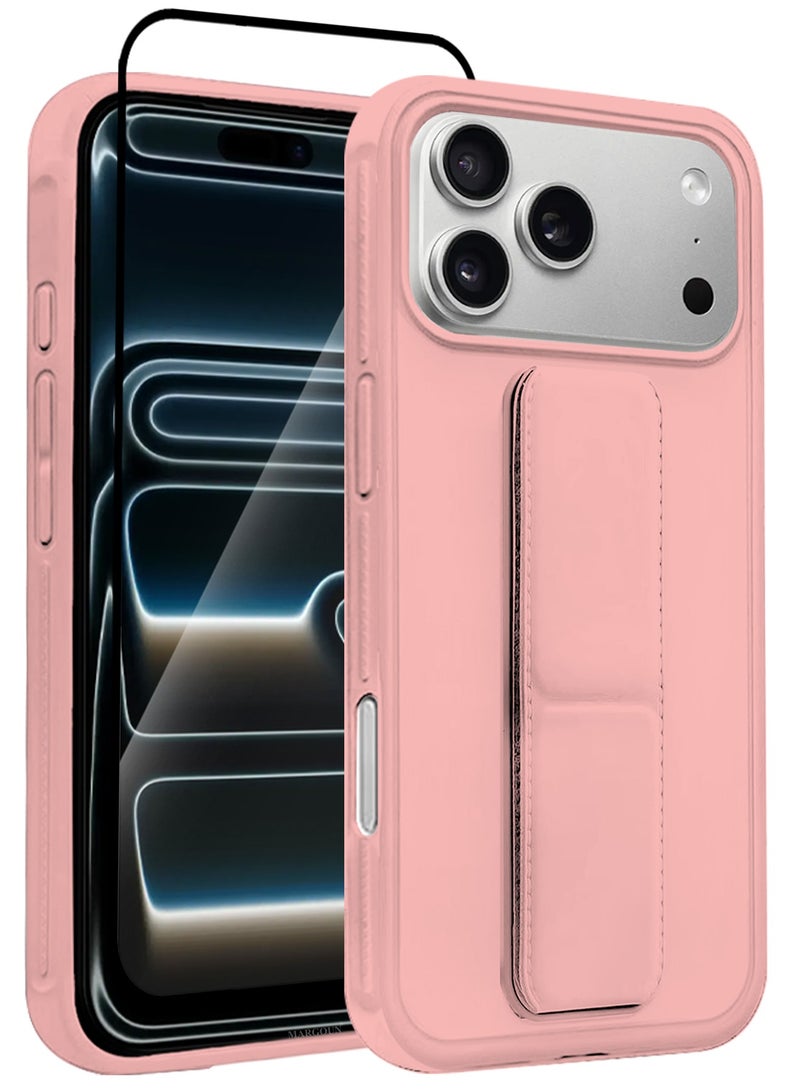 CATANES 2 Packs Premium PU Leather Case for iPhone 17 Pro with Stand Function Shockproof and Anti Scratch Finger Grip with 3D Screen Protector - Image 1