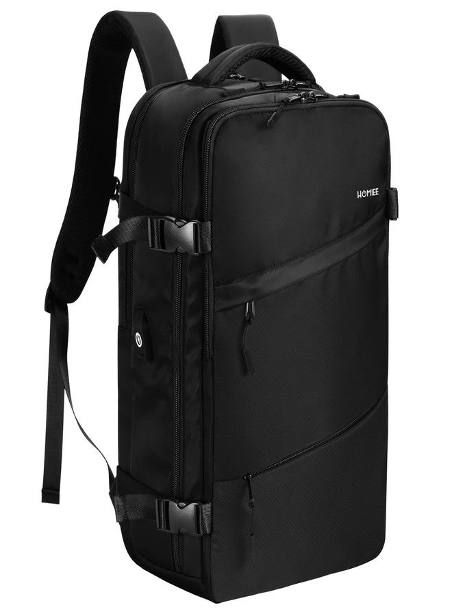 HOMIEE Travel Laptop Backpack for Men Women, Personal Item Carry On Bag, Dry Wet Separation, Weekender Business Hiking Camping College Bag, Mochila de Viaje, Black - Image 1