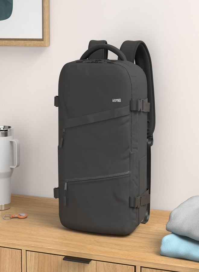 HOMIEE Travel Laptop Backpack for Men Women, Personal Item Carry On Bag, Dry Wet Separation, Weekender Business Hiking Camping College Bag, Mochila de Viaje, Black - Image 2