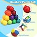 Cybemaga 3 PCS Colorful Ball Fidget Ring Toy for Kids Toddlers Fidget Chain Airplane Car Travel Trip for Age 38 Rainbow DIY Sensory Puzzle Toy for Easter Eggs Basket Stuffer Gifts - Image 4