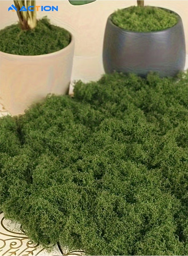 أكشن عشب الطحلب 100 جرام يحاكي تمامًا الطحالب الصناعية، العشب الأخضر المزيف للقطع المركزية لديكور حديقة المطبخ المنزلي، طحلب الغابة المحفوظ - Image 1