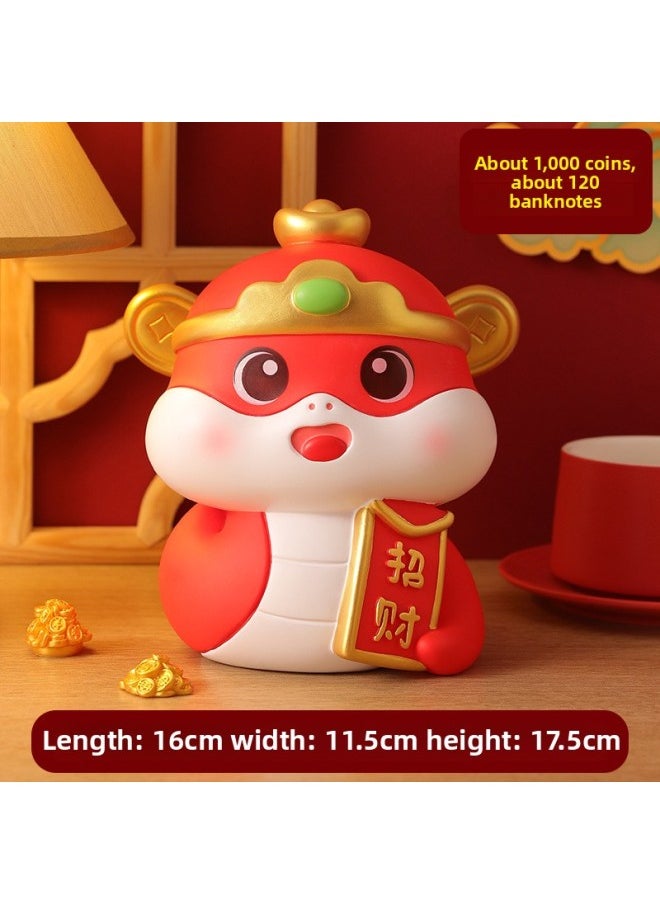 Generic 2025 Zodiac Year Of The Snake Piggy Bank Only Can't Enter Adult Children Boys And Girls Large Capacity Piggy Bank-Colour:Lucky And Treasure [trumpet]  - Image 1