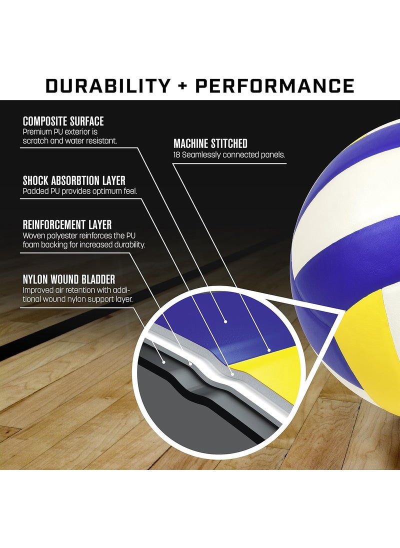 GoSports GoSports Indoor Competition Volleyball  Made from Synthetic Leather  Includes Ball Pump  Regulation Size and Weight Choose Single Ball or 6 Pack  - Image 4