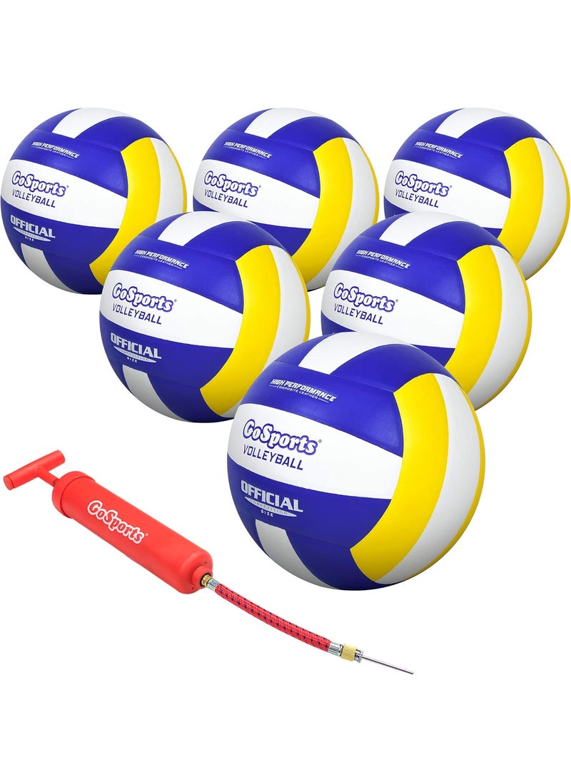 GoSports GoSports Indoor Competition Volleyball  Made from Synthetic Leather  Includes Ball Pump  Regulation Size and Weight Choose Single Ball or 6 Pack  - Image 1