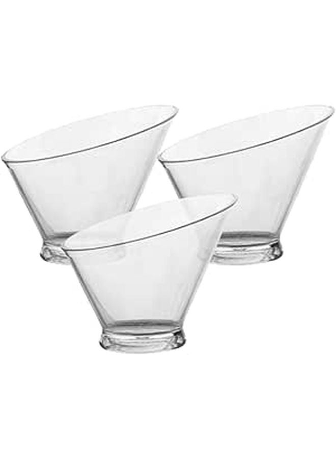 3Pcs Reusable Oblique Ice Cream Bowls 13 6Cm Multi Function Food Storage Containers - Image 1