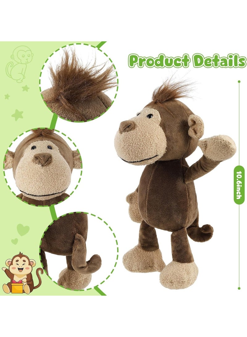 واي آند دي دمية قرد صغيرة محشوة دمية قماشية للأطفال حيوانات الحديقة الحيوانية Junble للبنين والبنات هدية حفلات ذات طابع حيواني هدية حفلات استقبال المولود الجديد (قرد) - Image 5