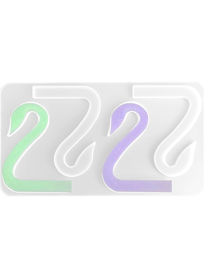 GGOOT Swan Neck Resin Mold,Resin Keychain DIY Crafts Swan Neck Mold - Epoxy Resin Casting Molds, Swan Neck Keychain Pendant Clay Mold for Resin - Image 5