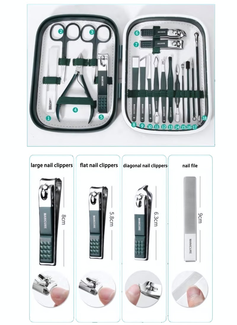 Generic - Manicure Set, Nail Clippers Set 18 in 1 Stainless Steel Manicure and Pedicure Set with Excellent Gift Box, Ideal for Home, Workplace, Outdoor Travel - Image 1