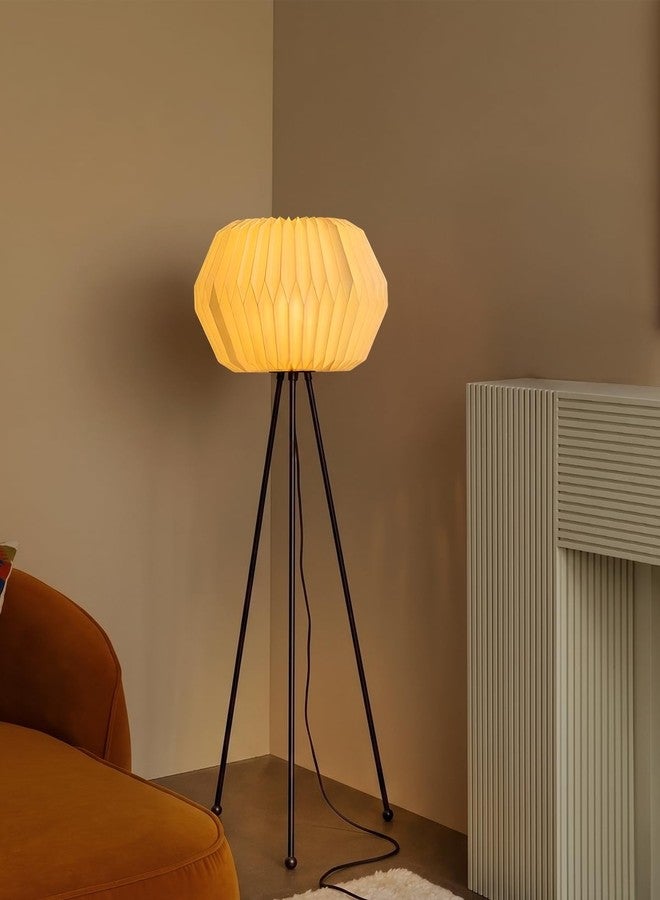 FIG Living Lifo Paper Floor Lamp for Living Room Decoration, Bedroom & Home Decor | 120 cm Tall Lamp | Origami-Inspired Lampshade | Knock-Down Tripod Stand (Bulb not Included) - Image 1
