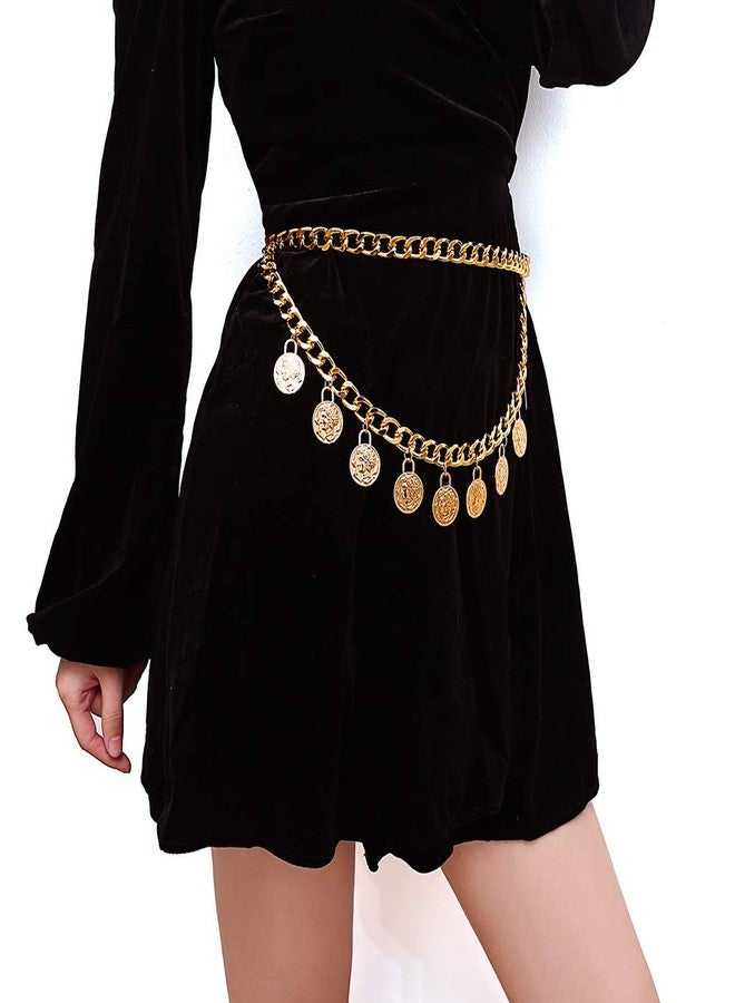 Jurxy Alloy Waist Chain Body Chain for Women Waist Belt Coin Tassel Pendant Belly Chain Adjustable Body Harness for Jeans Dresses - Gold Style 8 - Image 5