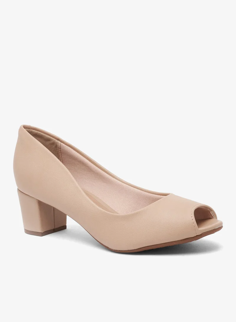 Beira Rio Beige Mid Heels Shoes for Women – Classic Mid Heel Pumps for Girls & Ladies Office Wear for Women | Best Price UAE