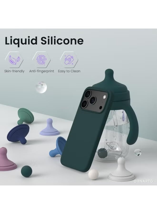 جاجيك Premium Silicone Case Compatible with iPhone 17 Pro – Sleek Dark Green Ultra Slim Liquid Silicone Phone Cover with 3-Layer Shockproof Soft Rubber Bumper, Durable TPU Inner Lining, Non-Slip Matte Finish, Scratch-Resistant Lightweight Design for Maximum Grip and Drop Protection - Image 2