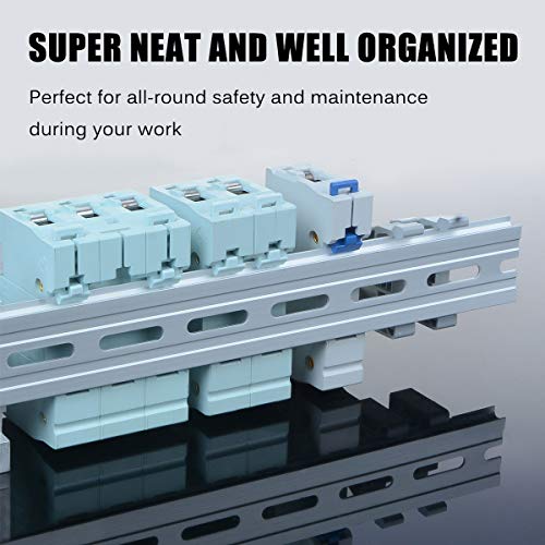 VAMRONE 6 Piece Aluminum DIN Rails, 4 Inches Long, 35mm Wide, 7.5mm High, Top Hat Slotted DIN Rail with RoHS, Extra Premium Screws Included for Hardware Components Mounting - Image 2