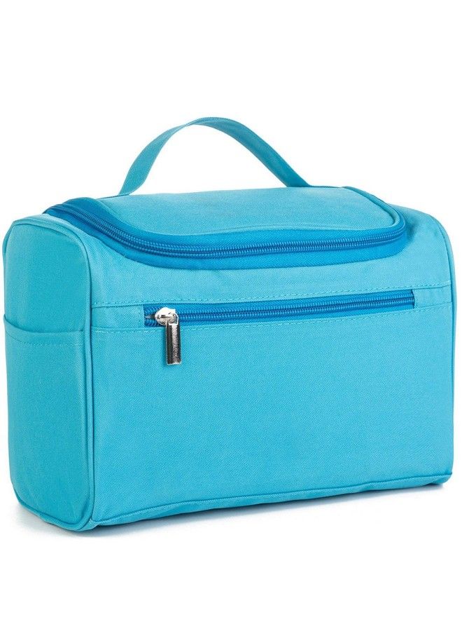 EAYIRA 18 Cms Travel Toiletry Kit Bag Cosmetic Bag With Hook For Travel Makeup Organiser Cosmetic Pouch Household Grooming Kit Makeup Bag For Women (Blue) - Image 4