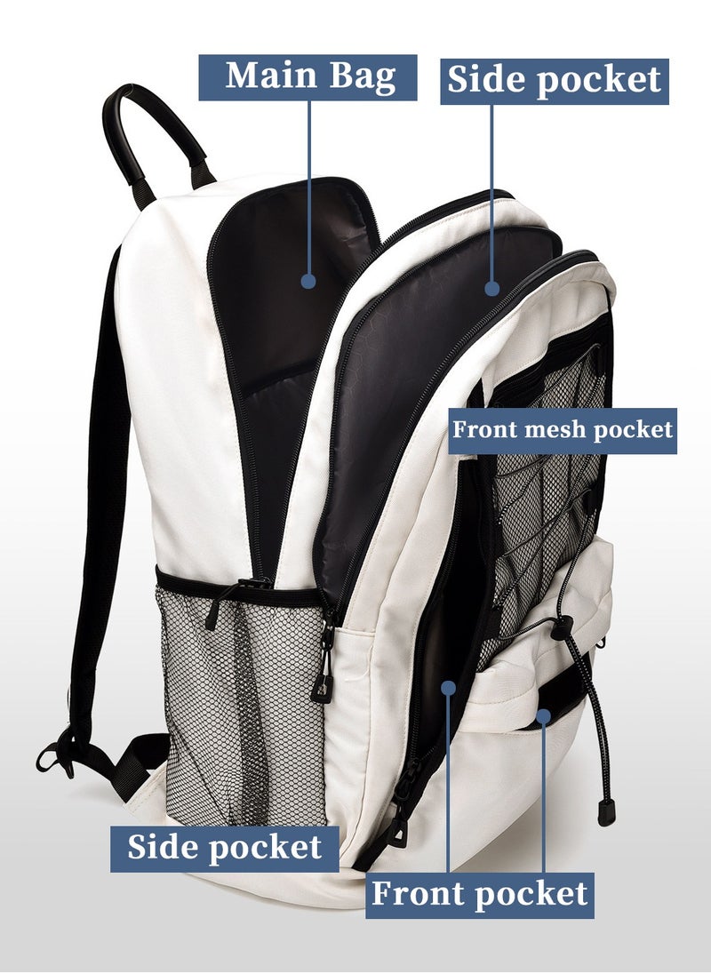 Moovant Casual Travel Backpack, Unisex Large Capacity Business Laptop Backpack, New Fashion Decor Lashing Rope Design Trendy Schoolbag, Travel Bag, Commute Double Canvas Backpack  - Image 4