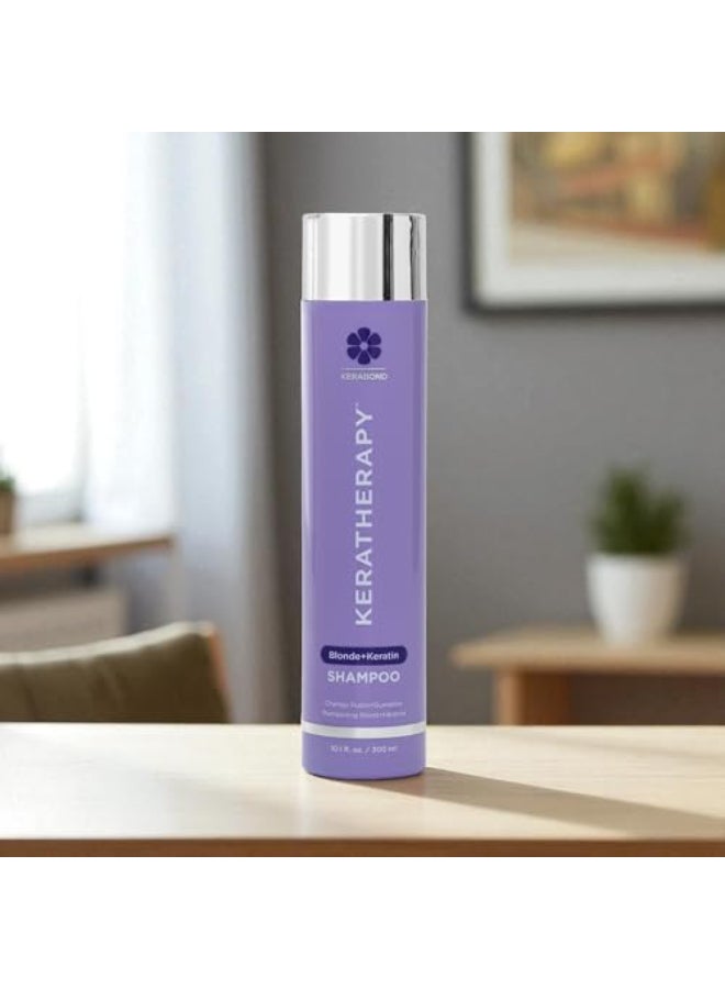 KERATHERAPY Keratin Infused Totally Blonde Violet Toning Shampoo 101 fl oz 300 ml Violet Shampoo for Blonde Color Treated Hair Brassy Silver Highlighted Sulfate Paraben Free - Image 3