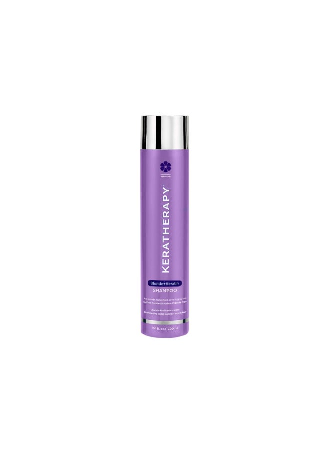 KERATHERAPY Keratin Infused Totally Blonde Violet Toning Shampoo 101 fl oz 300 ml Violet Shampoo for Blonde Color Treated Hair Brassy Silver Highlighted Sulfate Paraben Free - Image 2
